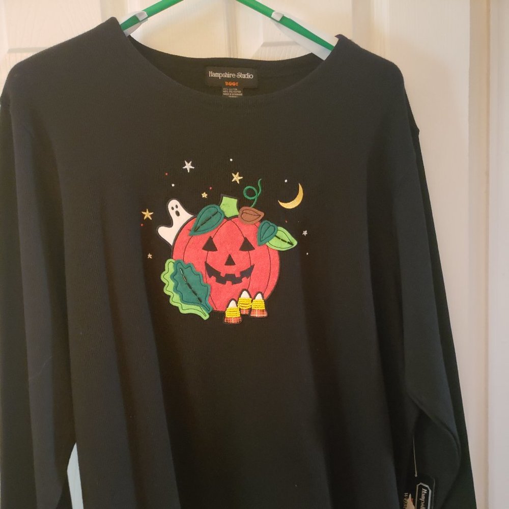 NWT  Hampshire Studio Black Halloween Tee Sz 2X